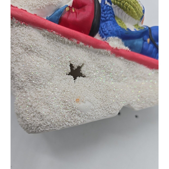 Vintage International Bazaar Snowman on Sled Holiday Christmas Decor Ornament - Picture 5 of 6